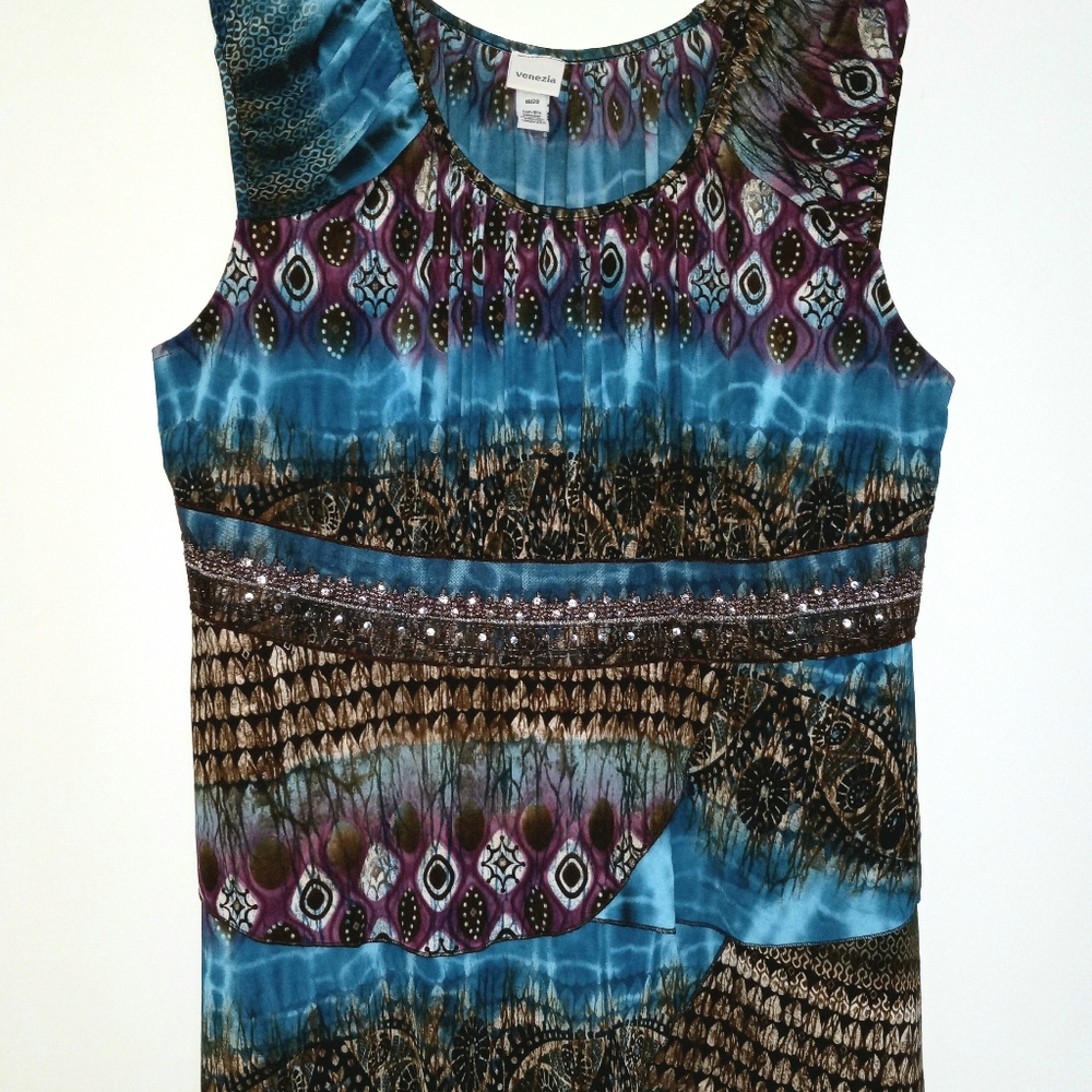 Venezia 18-20 sleeveless boho ruffled blouse
